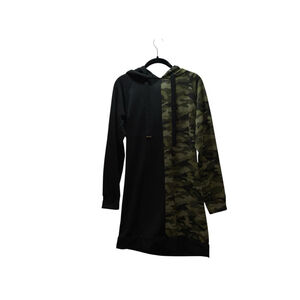 🔥 No Boundaries Camo & Black Hoodie Dress Tunic – Size L (11-13) 🔥